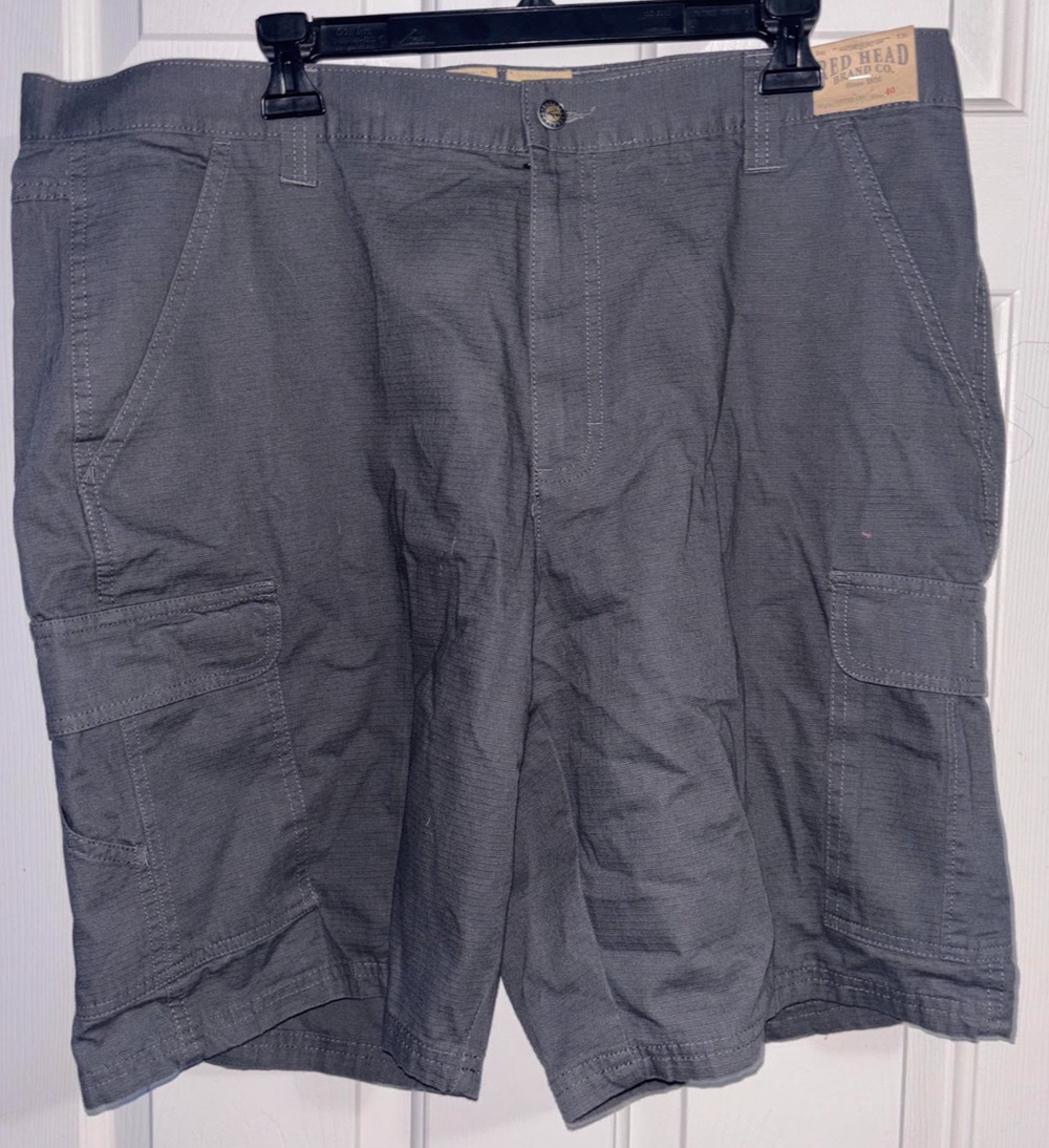 NWT RedHead Copper Creek Cargo Shorts Charcoal Gray Mens Size 40 Ripstop Rugged